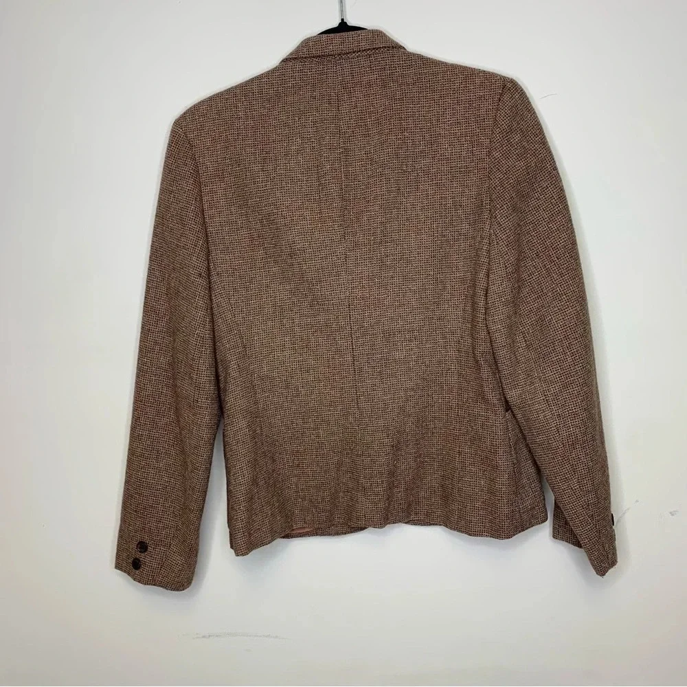 Vintage 60s 70s  Red Brown Textured Lightweight 2 Button Front Blazer Size 10 - Picture 9 of 12